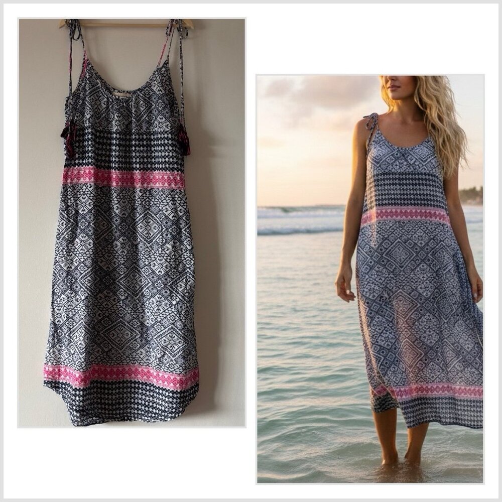 Lola Australia Women's 100% Cotton Midi Dress Coverup Size Small‎ Resort Boho
